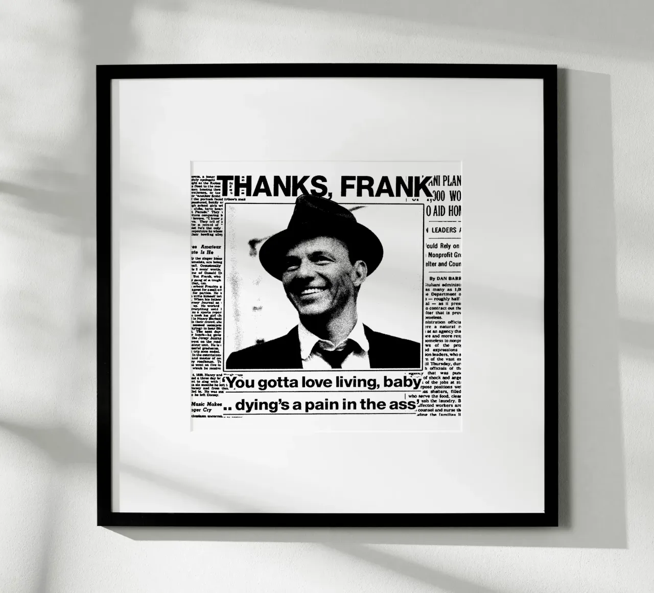 Frank Sinatra Pop BAnd poster con telaio in alluminio da igoshdesigns