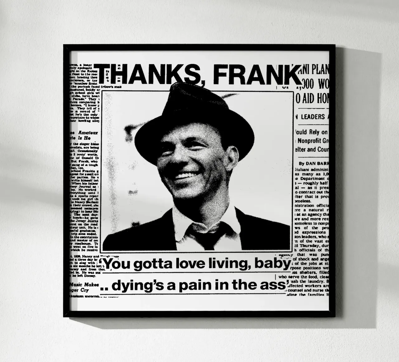 Frank Sinatra Pop BAnd poster con telaio in alluminio da igoshdesigns