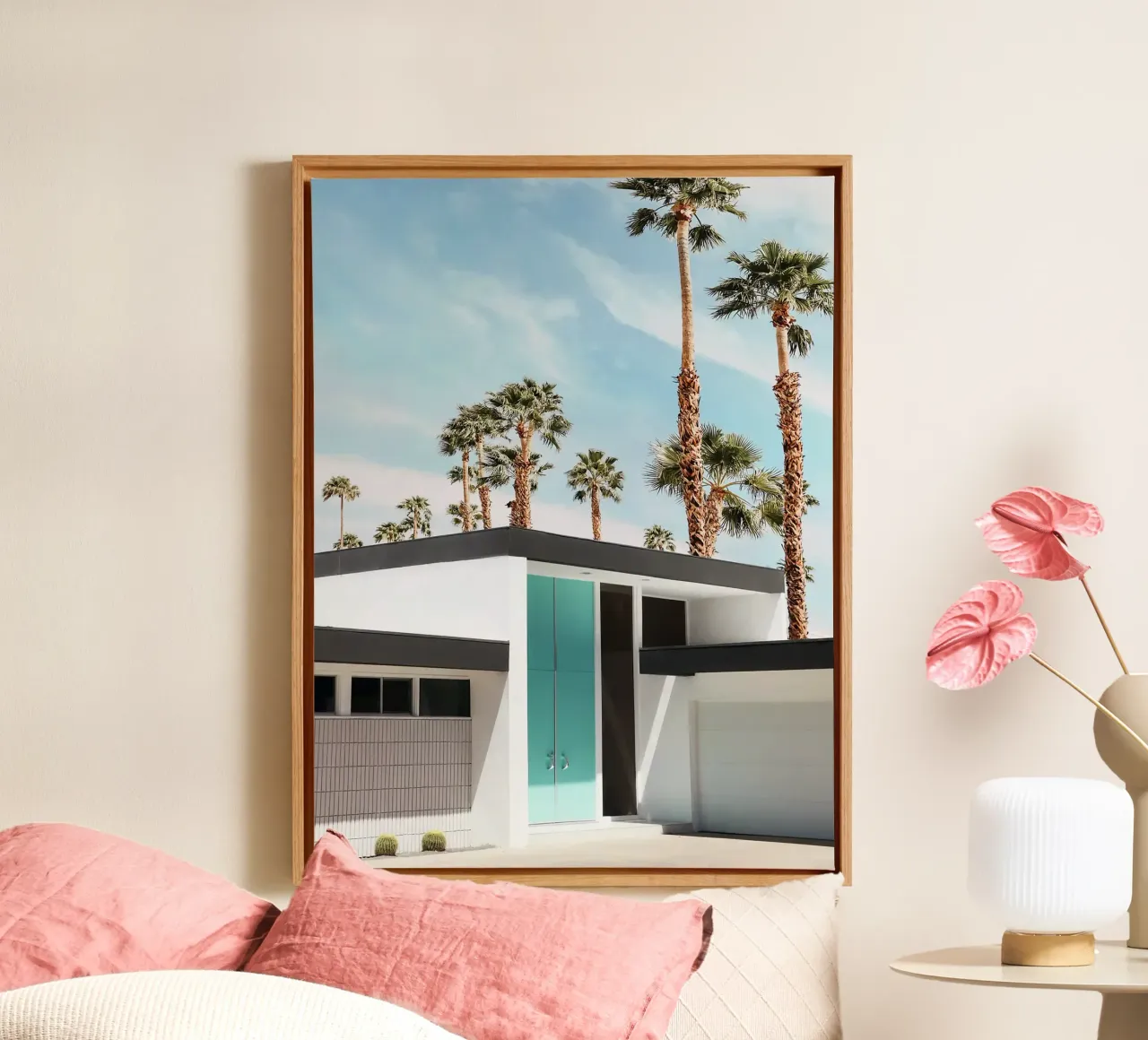 Life At Palm Springs canvas with Floater frame by Fletcher M Henry