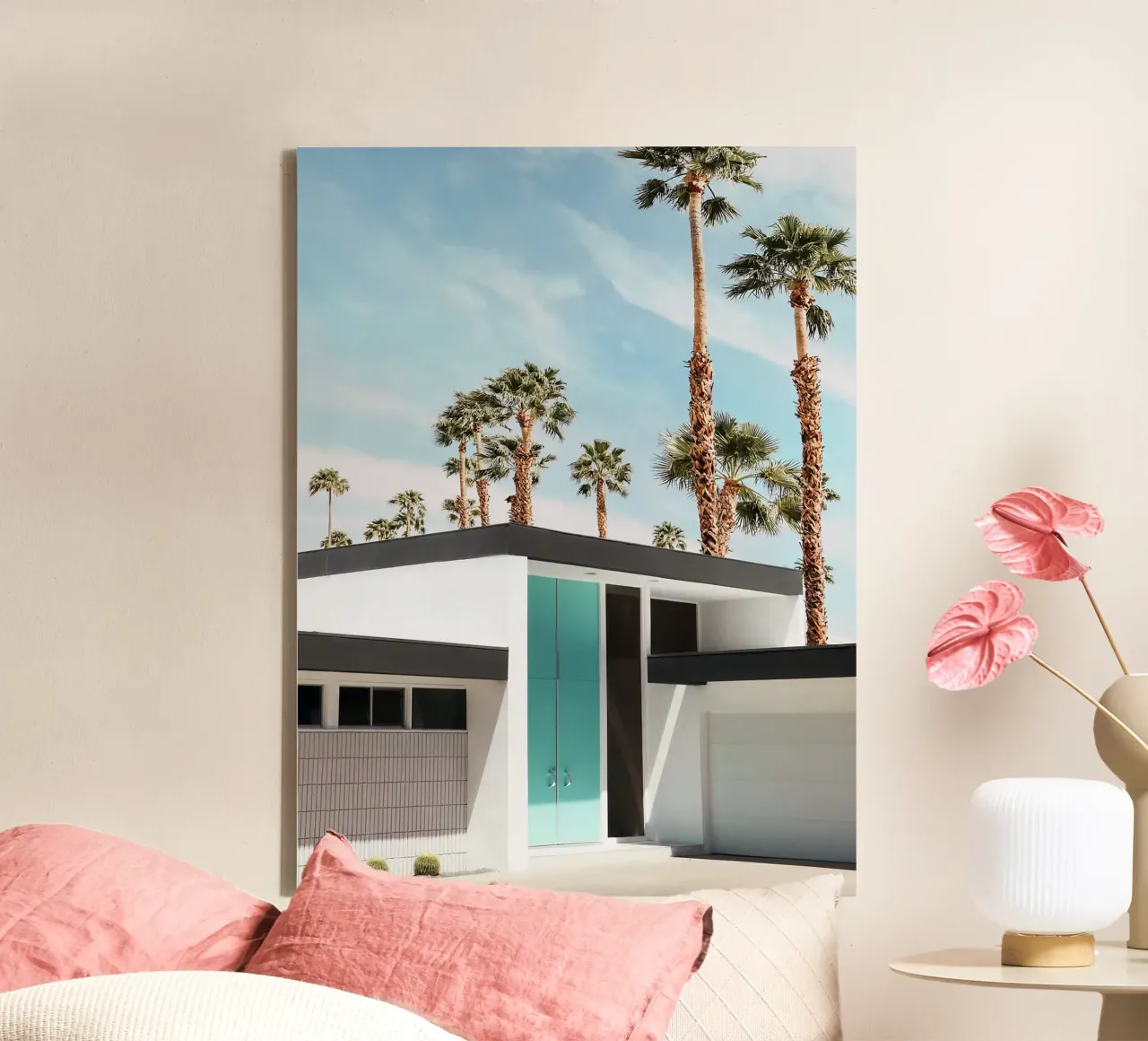 Life At Palm Springs canvas with Floater frame by Fletcher M Henry