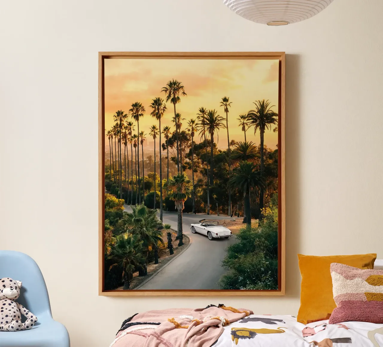 Zonsondergang Boulevard canvas met Baklijst van Fletcher M Henry
