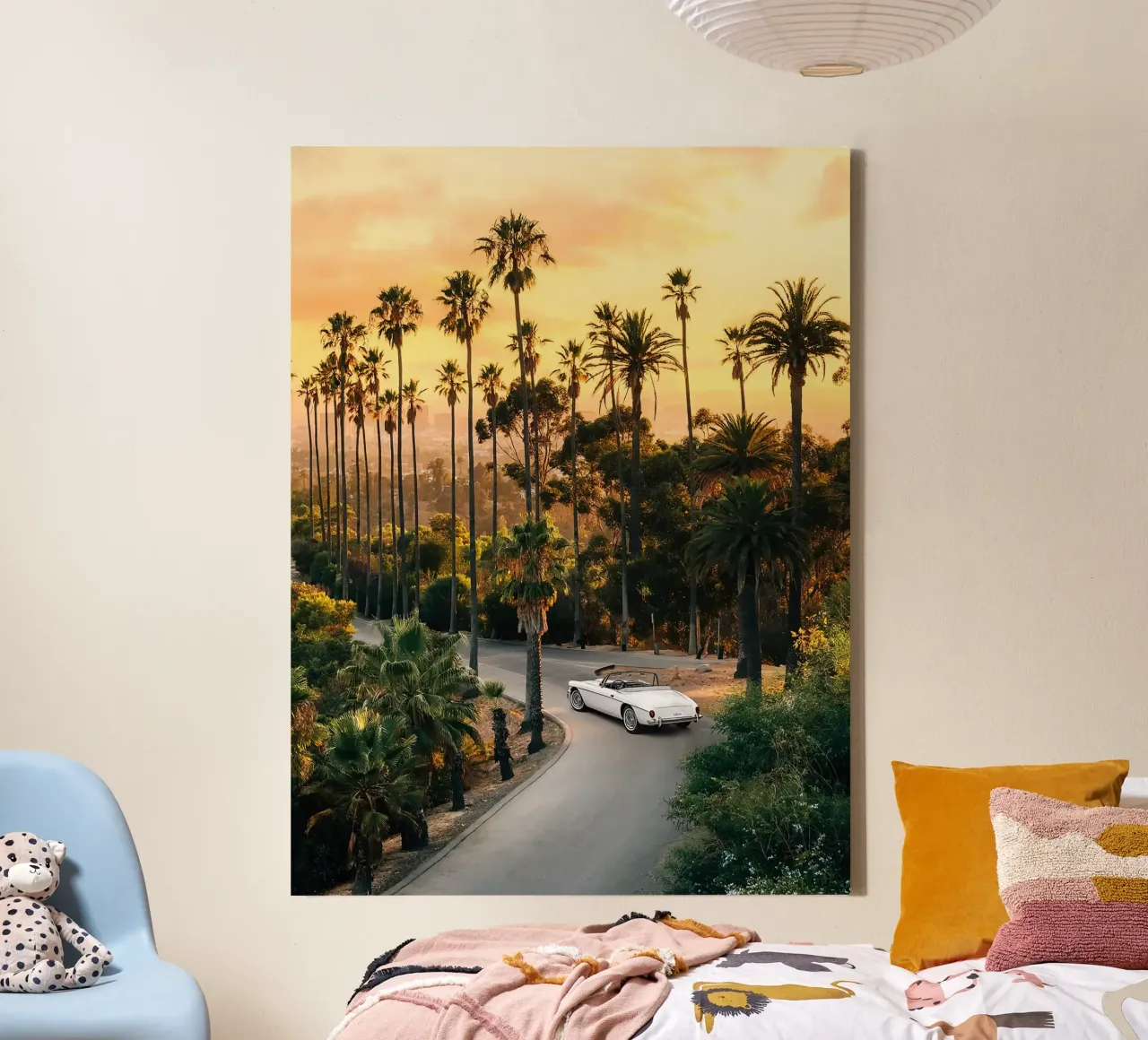 Zonsondergang Boulevard canvas met Baklijst van Fletcher M Henry