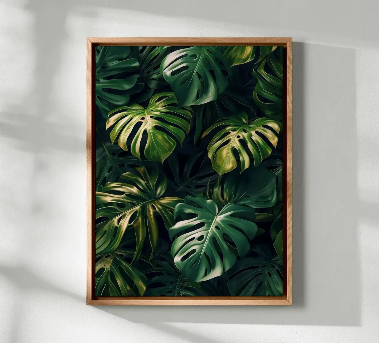 Foglia di Monstera verde oro tela con Cornice a cassetta da Fletcher M Henry