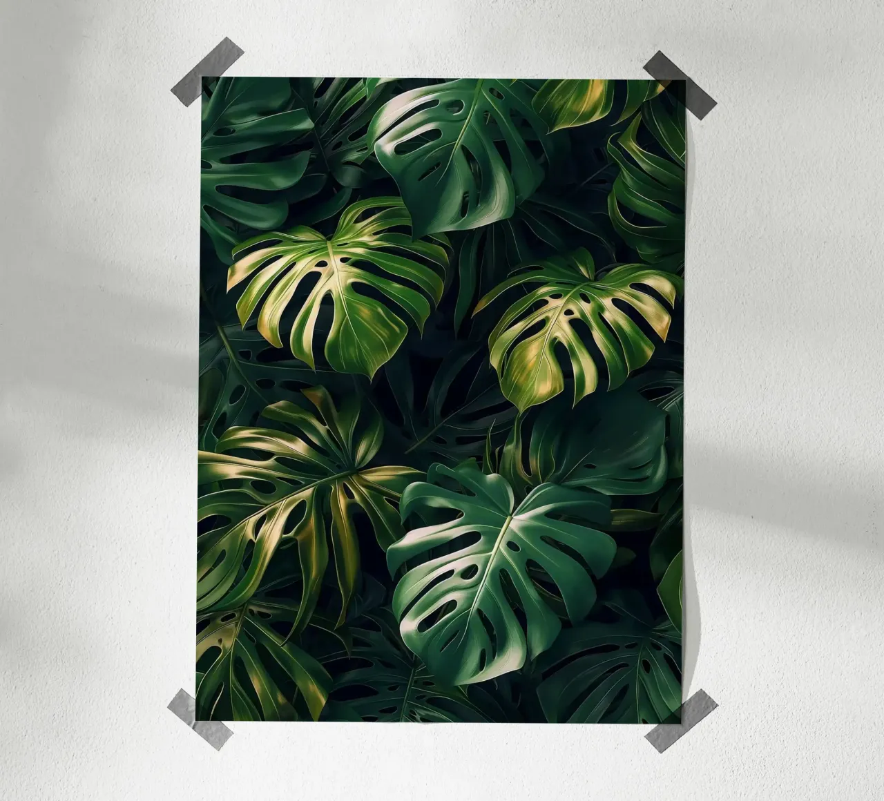 Foglia di Monstera verde oro poster da Fletcher M Henry