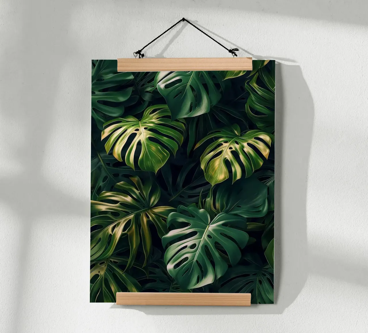 Foglia di Monstera verde oro poster da Fletcher M Henry