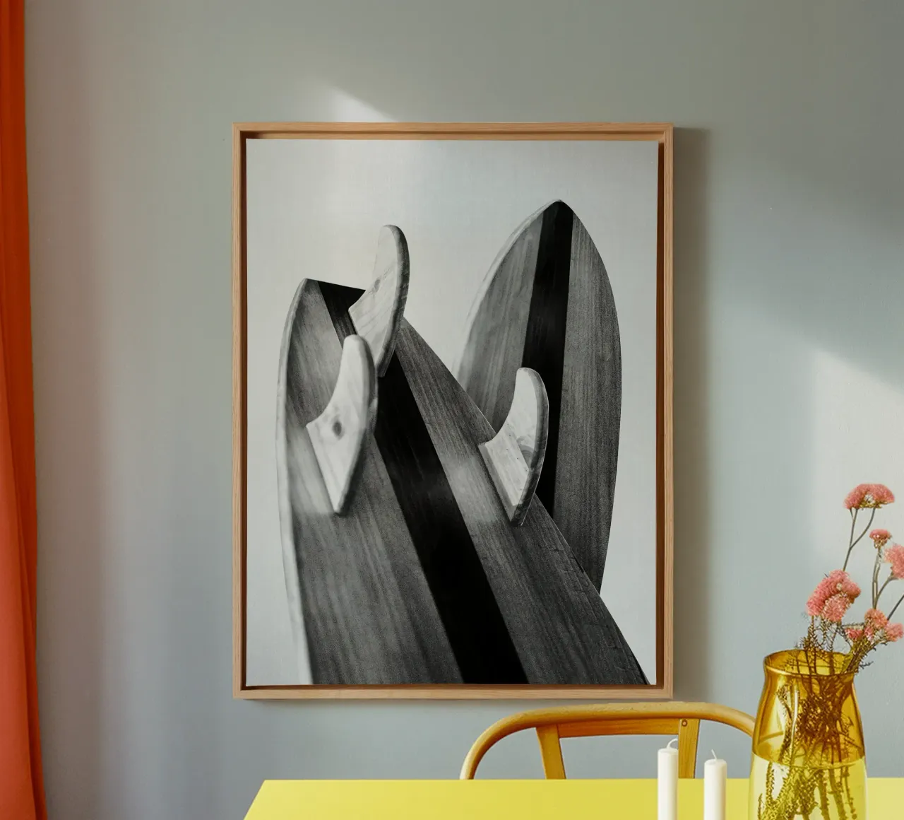 Tavole da surf in legno tela con Cornice a cassetta da Fletcher M Henry