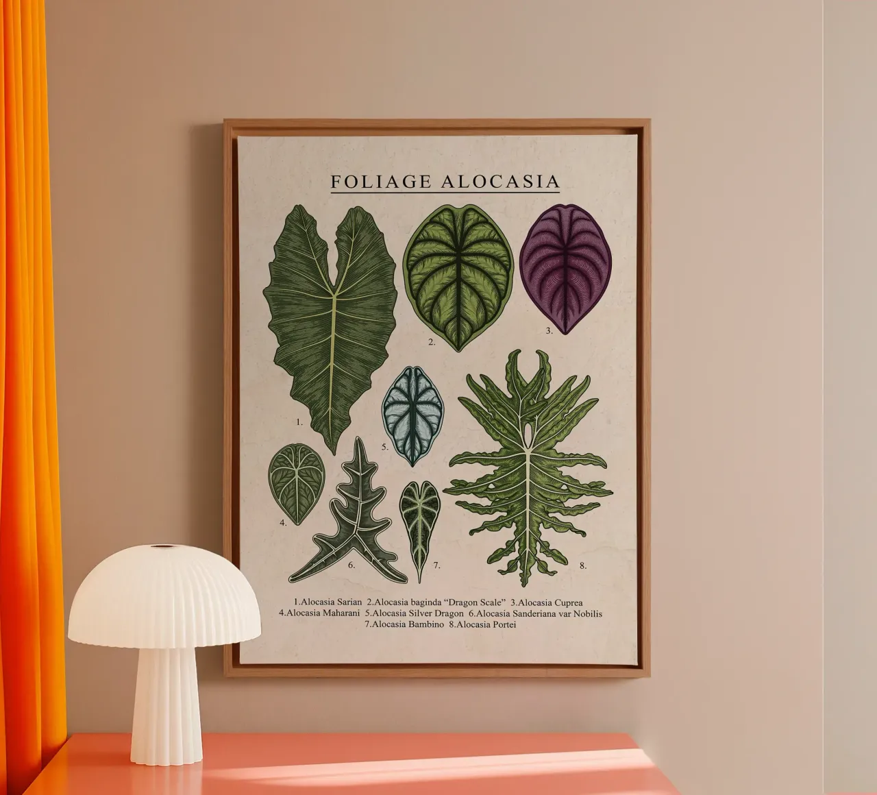 Fogliame Pianta di Alocasia tela con Cornice a cassetta da Fletcher M Henry