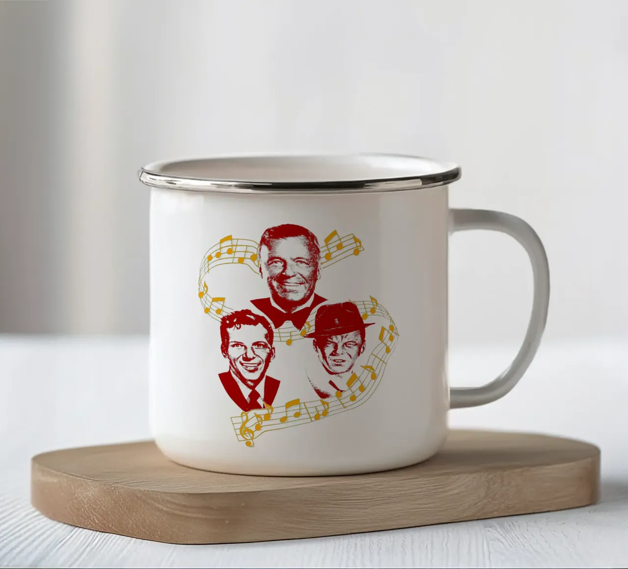 Silhouette Frank Sinatra Jazz tazza in smalto da igoshdesigns