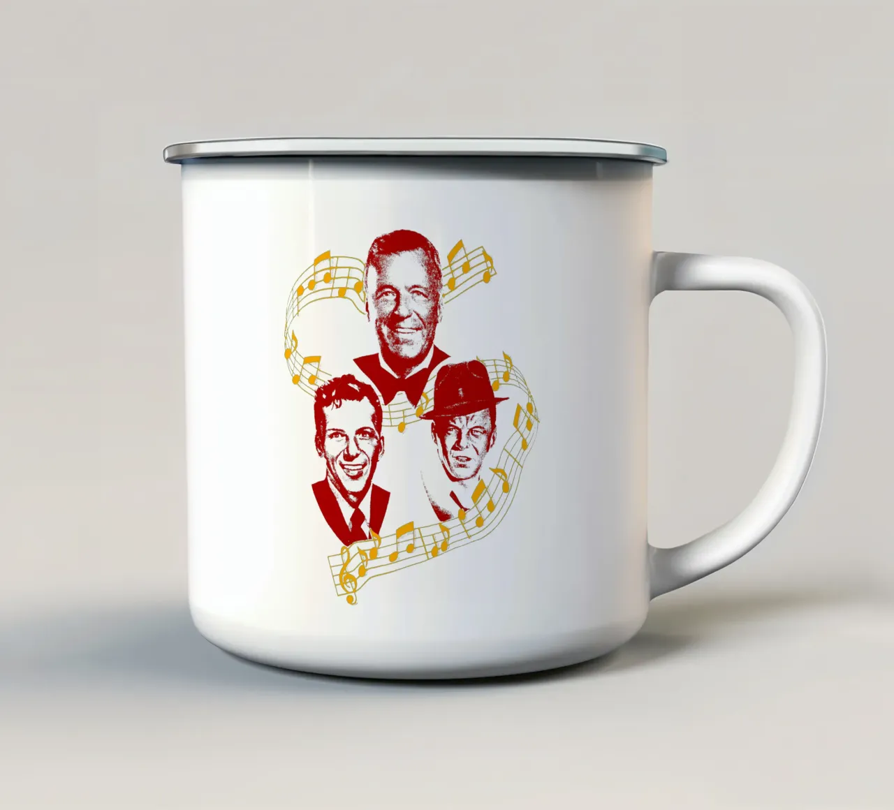 Silhouette Frank Sinatra Jazz tazza in smalto da igoshdesigns