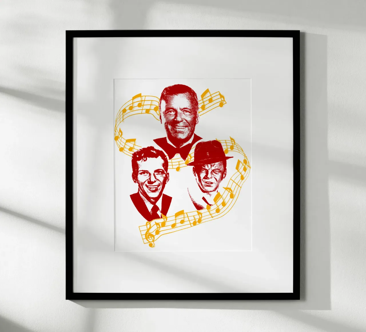 Silhouette Frank Sinatra Jazz poster con telaio in alluminio da igoshdesigns