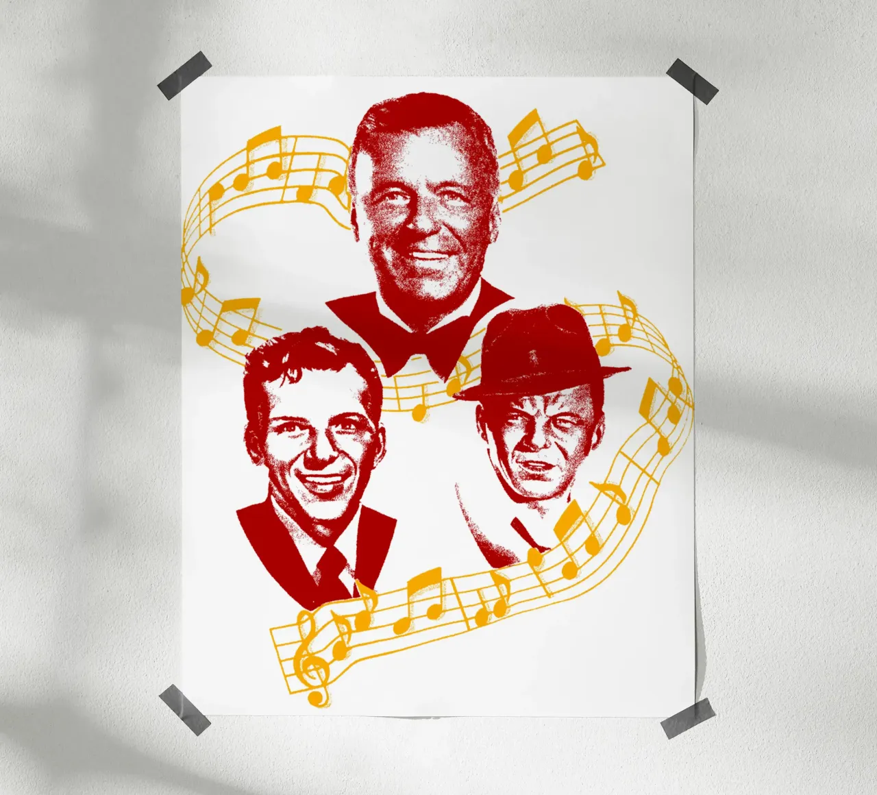 Silhouette Frank Sinatra Jazz poster con telaio in alluminio da igoshdesigns