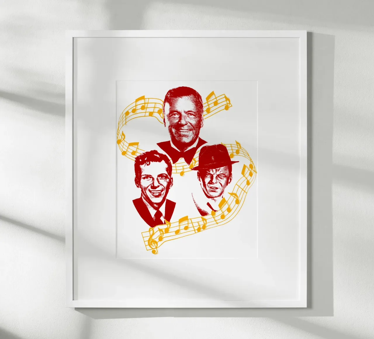 Silhouette Frank Sinatra Jazz poster con telaio in alluminio da igoshdesigns