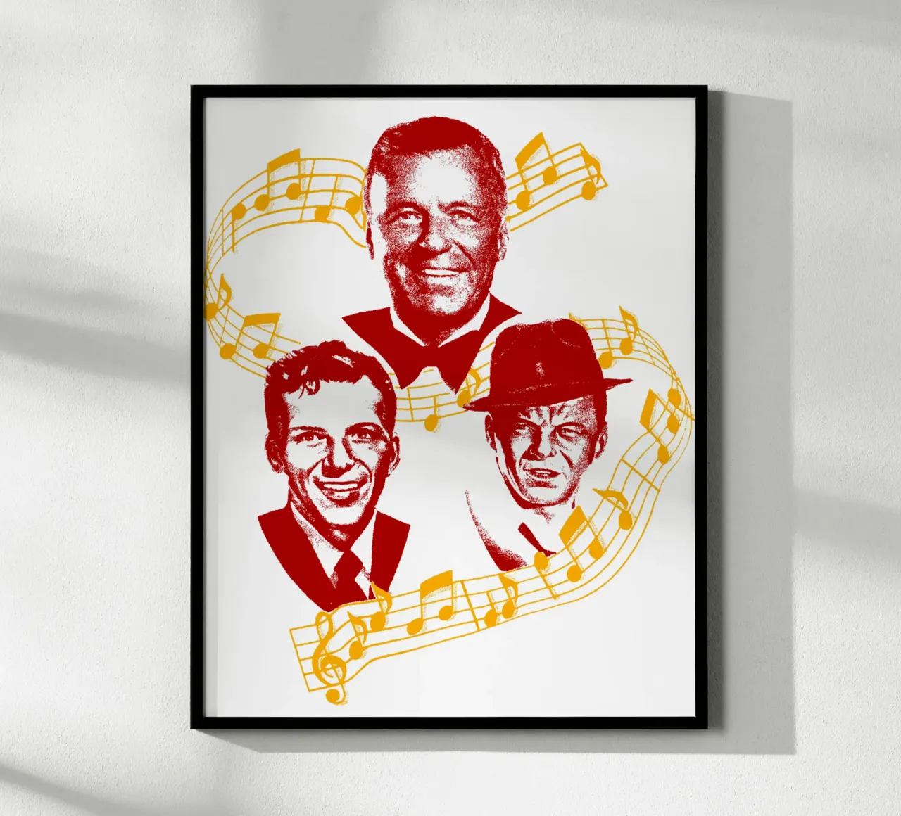 Silhouette Frank Sinatra Jazz poster con telaio in alluminio da igoshdesigns
