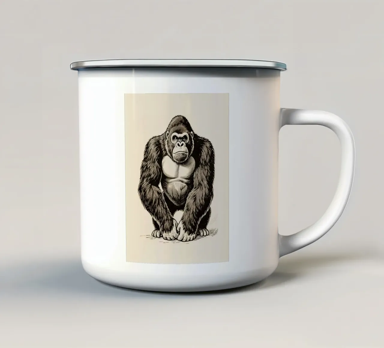 Gorilla tazza in smalto da knowledge