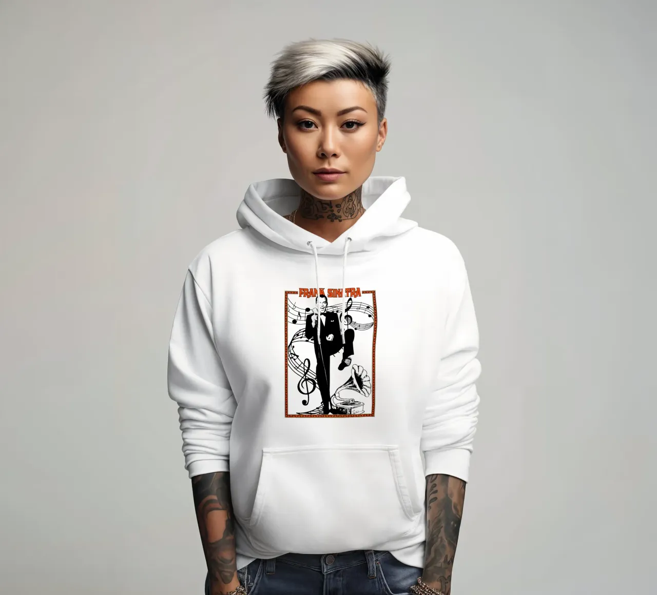 Pop classico Frank Sinatra felpa con cappuccio da igoshdesigns