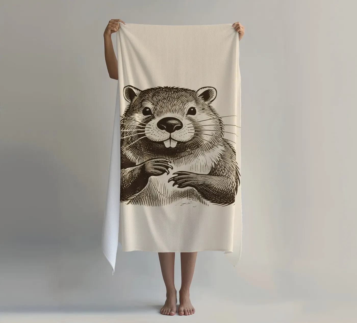 Beaver beach towel by knowledge