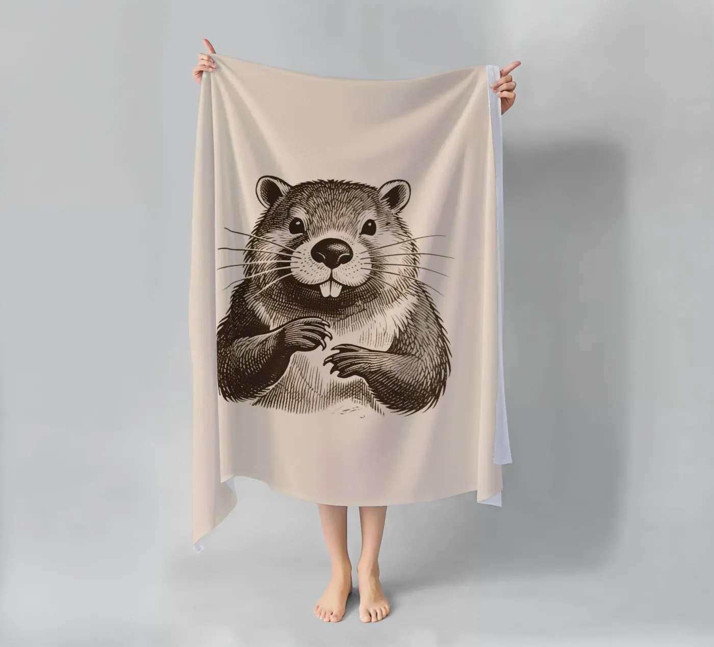 Beaver beach towel by knowledge