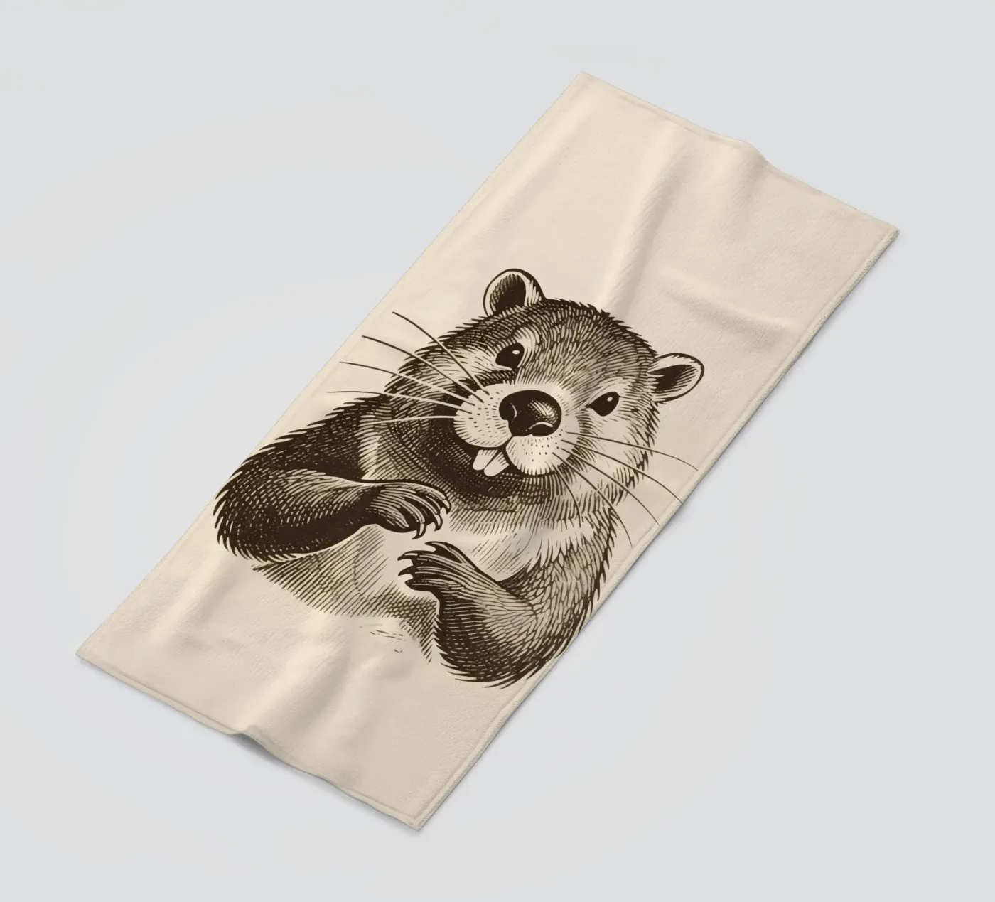 Beaver beach towel by knowledge