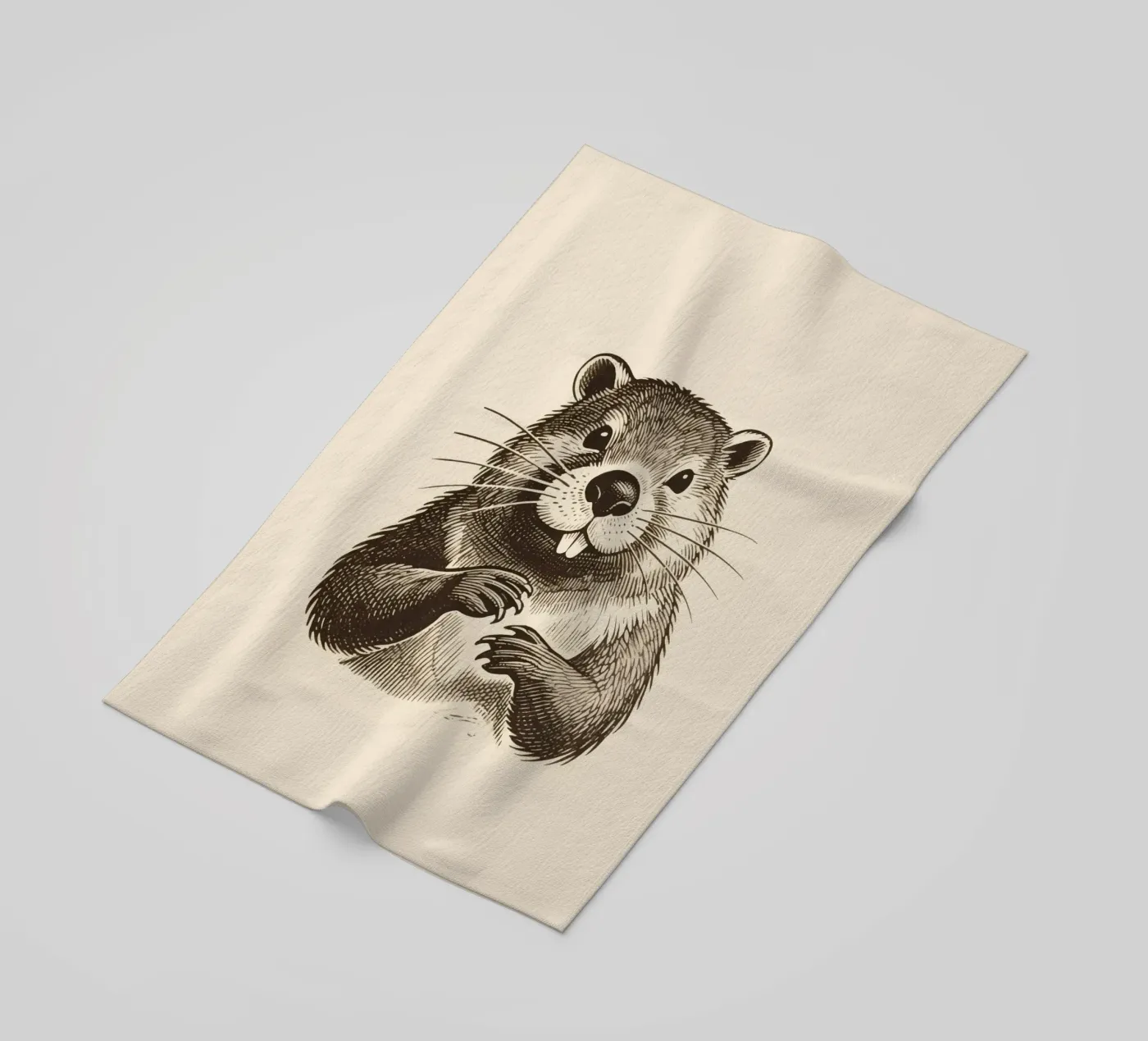 Beaver beach towel by knowledge