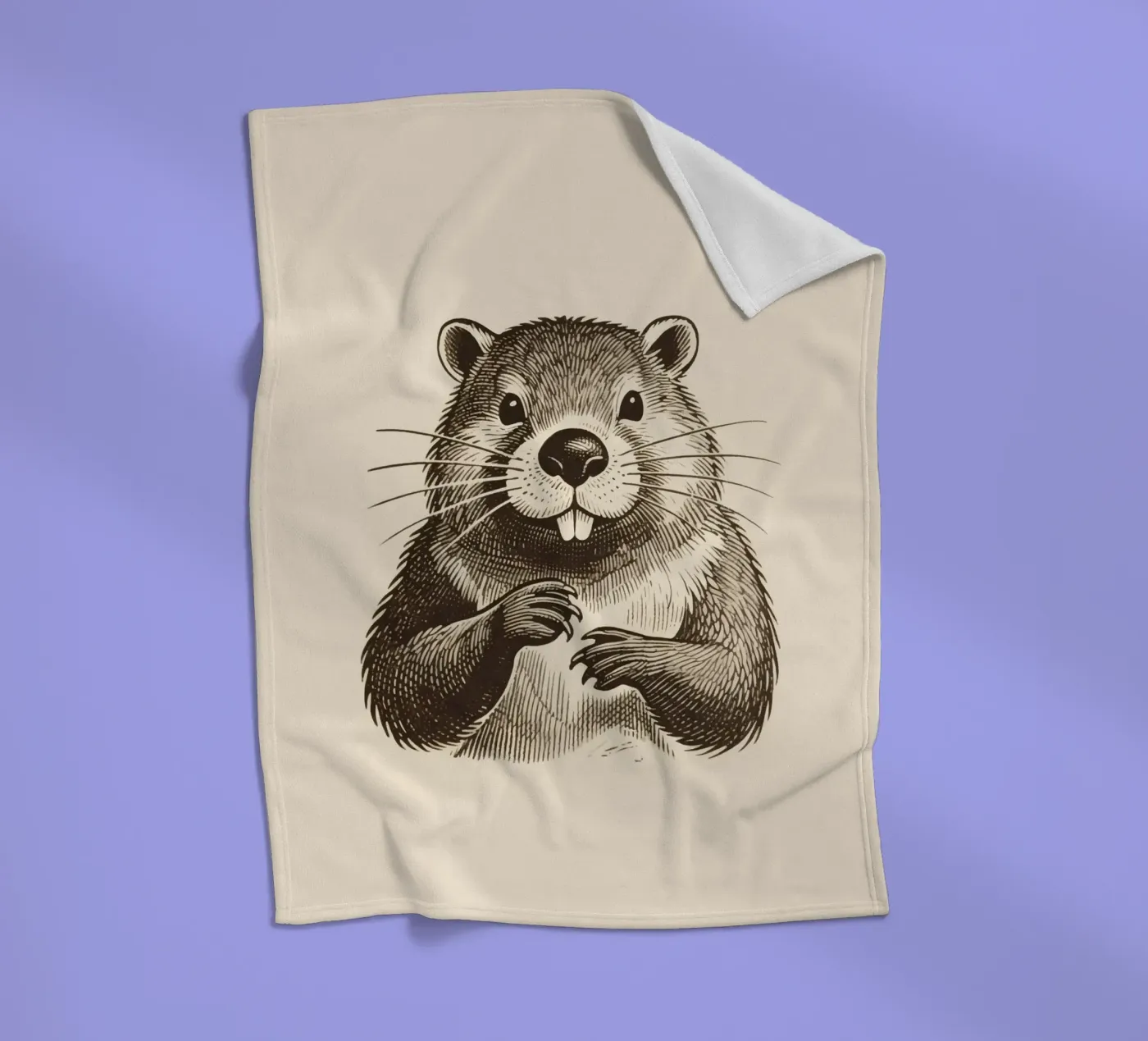 Beaver fleece blanket by knowledge