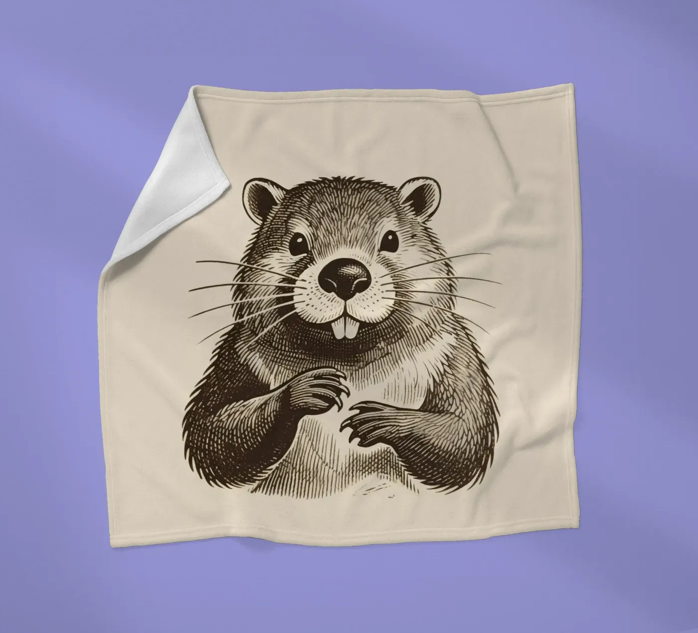 Beaver fleece blanket by knowledge