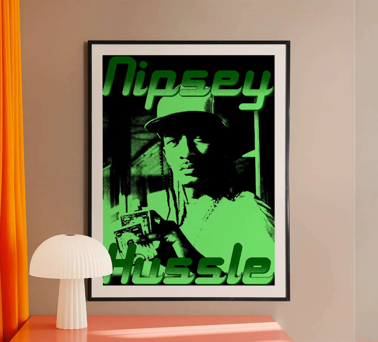 Stile vintage di Nipsey Hussle poster con telaio in alluminio da mannys_artt