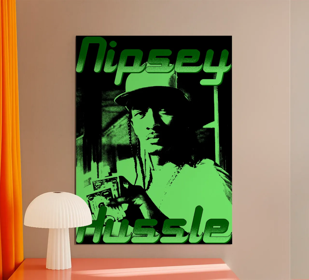 Stile vintage di Nipsey Hussle poster con telaio in alluminio da mannys_artt