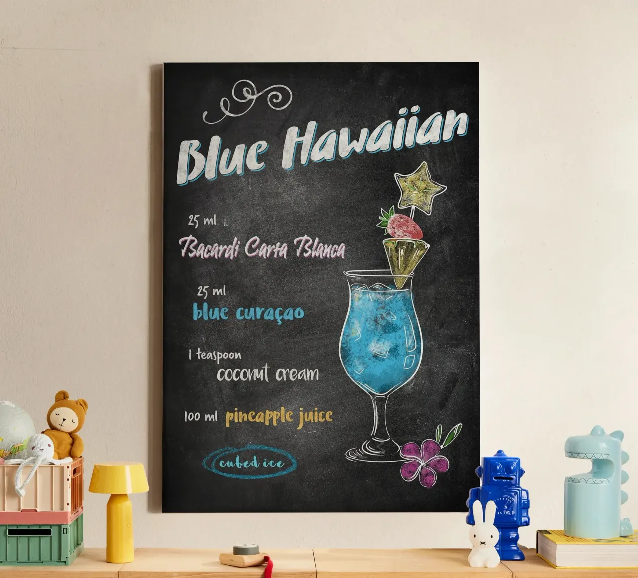 Blu hawaiano tela con Cornice a cassetta da Leon Meyer