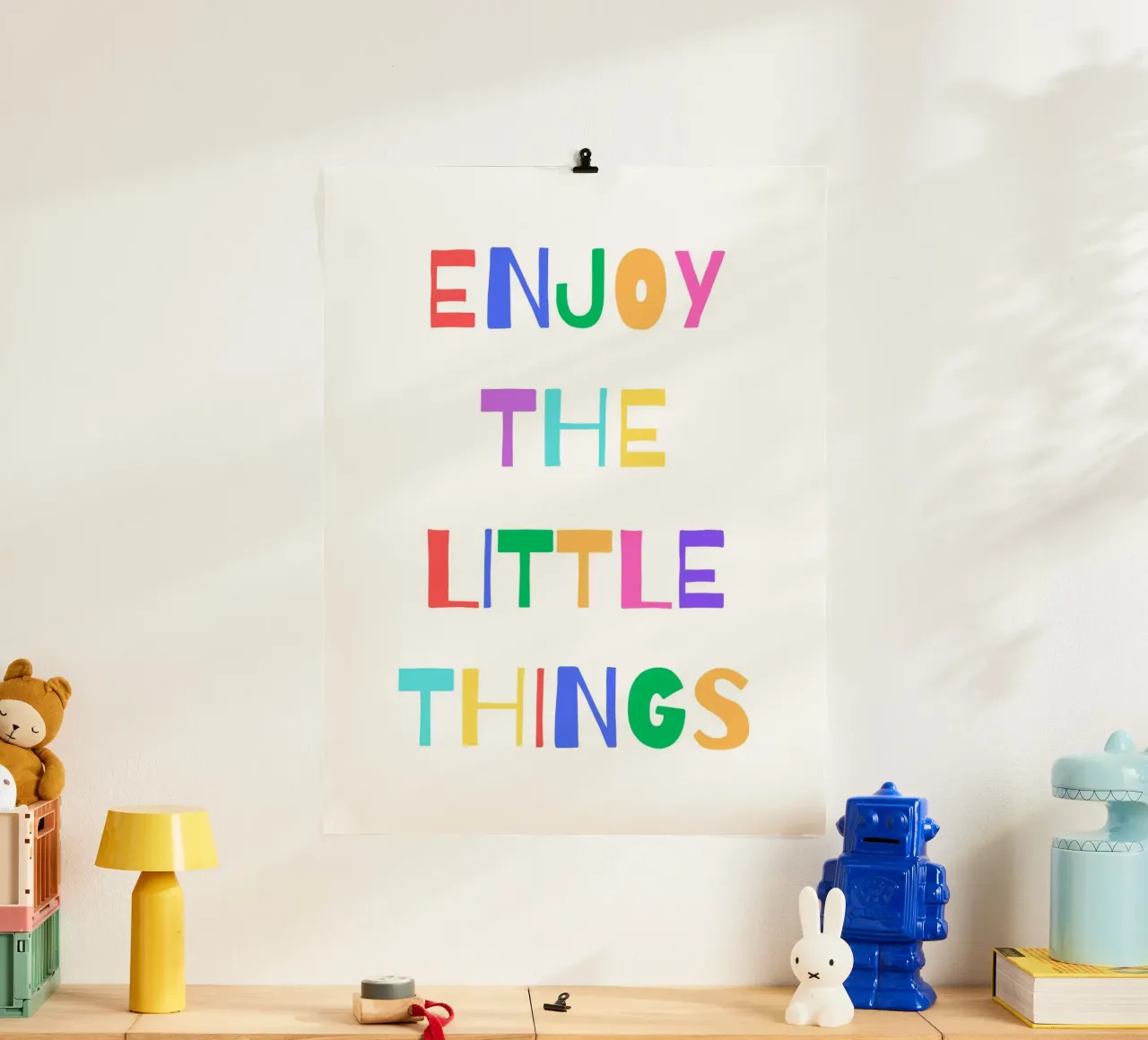 Enjoy the little things poster con telaio in legno da PinkCandyWalls