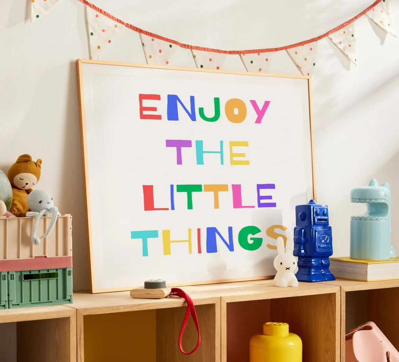 Enjoy the little things poster con telaio in legno da PinkCandyWalls