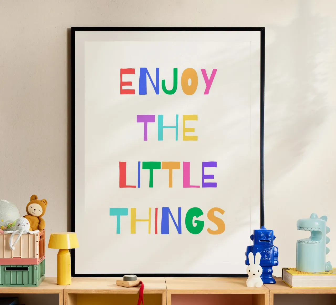 Enjoy the little things poster con telaio in legno da PinkCandyWalls