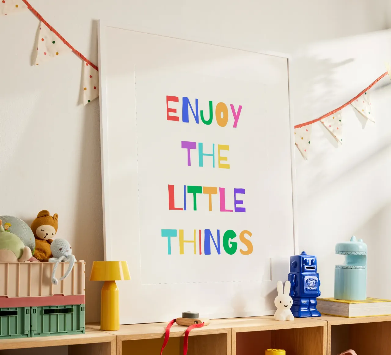Enjoy the little things poster con telaio in legno da PinkCandyWalls