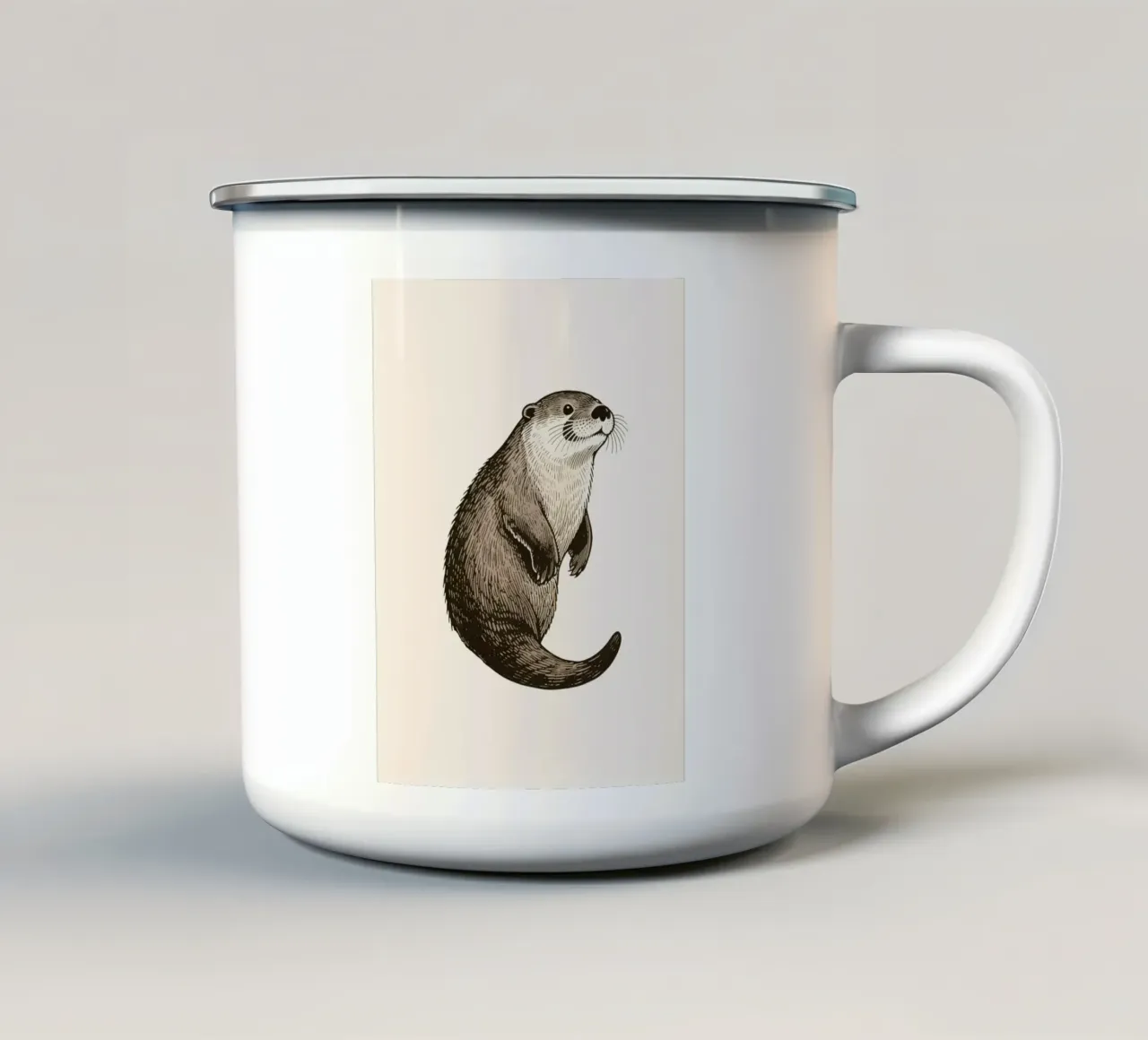 Lontra tazza in smalto da knowledge