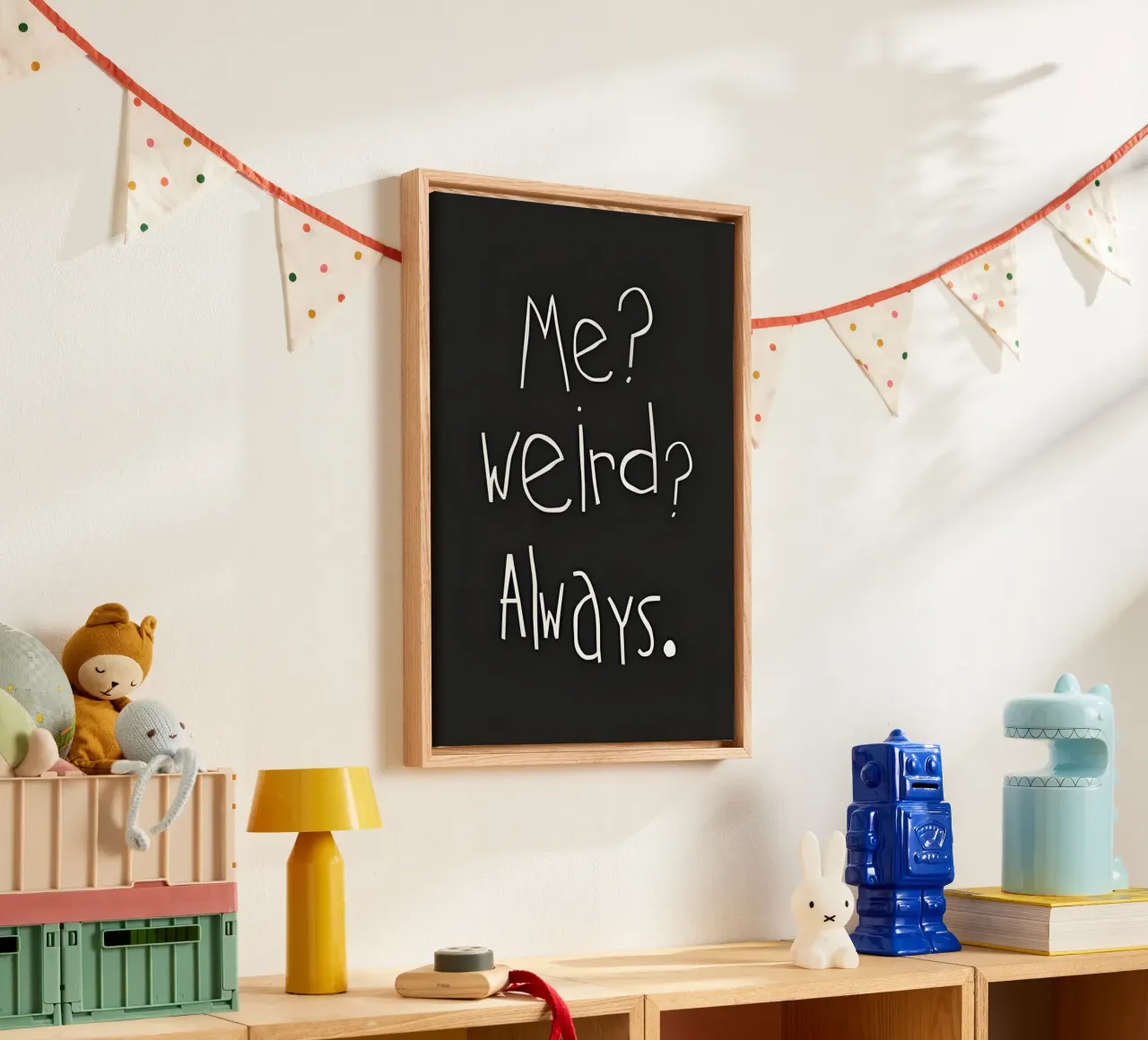 Me? weird? Always canvas with Floater frame by Type & Tape