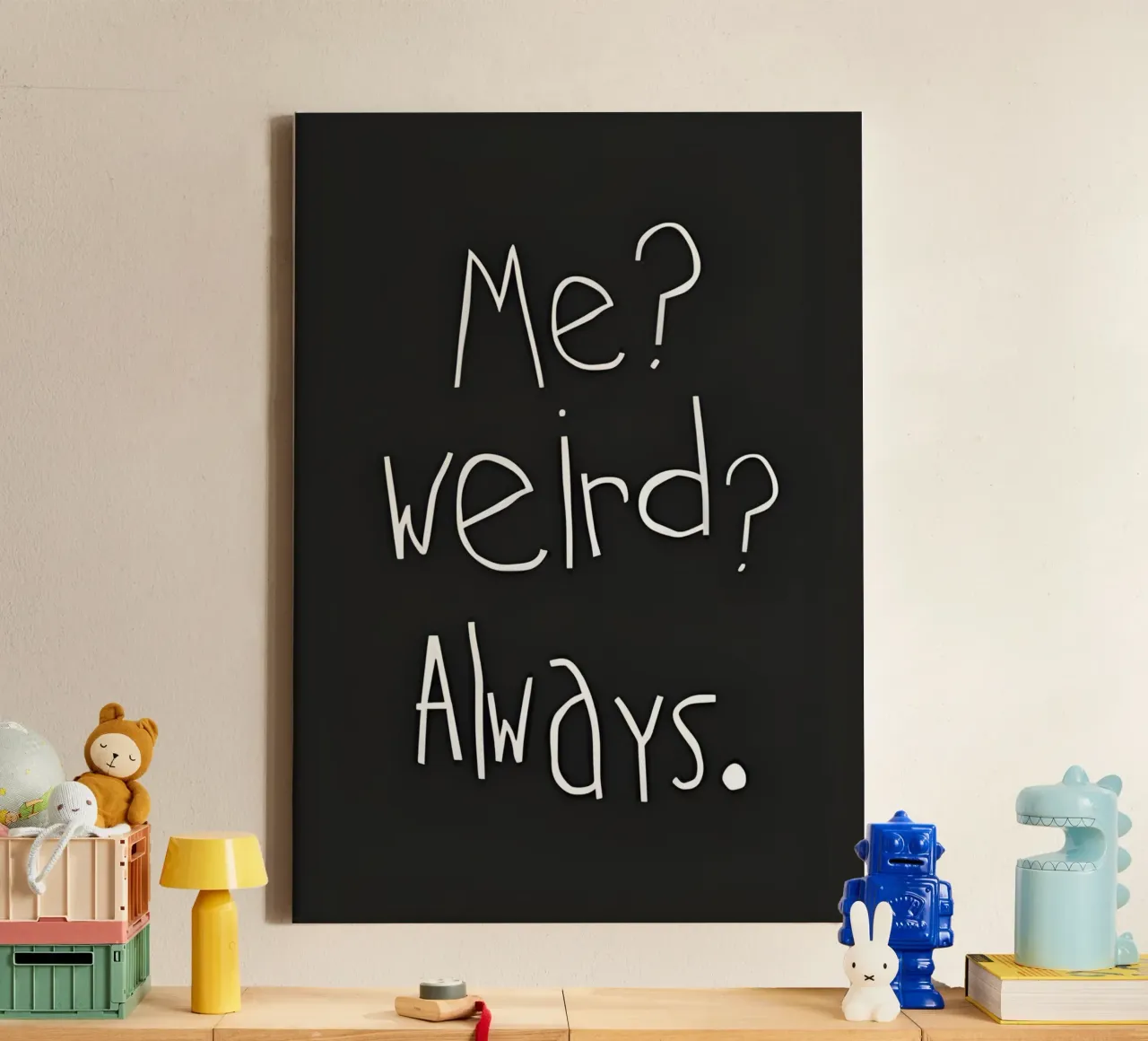 Me? weird? Always canvas with Floater frame by Type & Tape