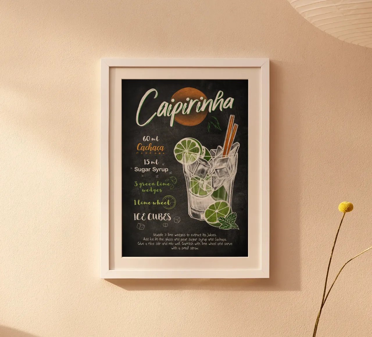 Caipirinha poster con telaio in alluminio da Leon Meyer