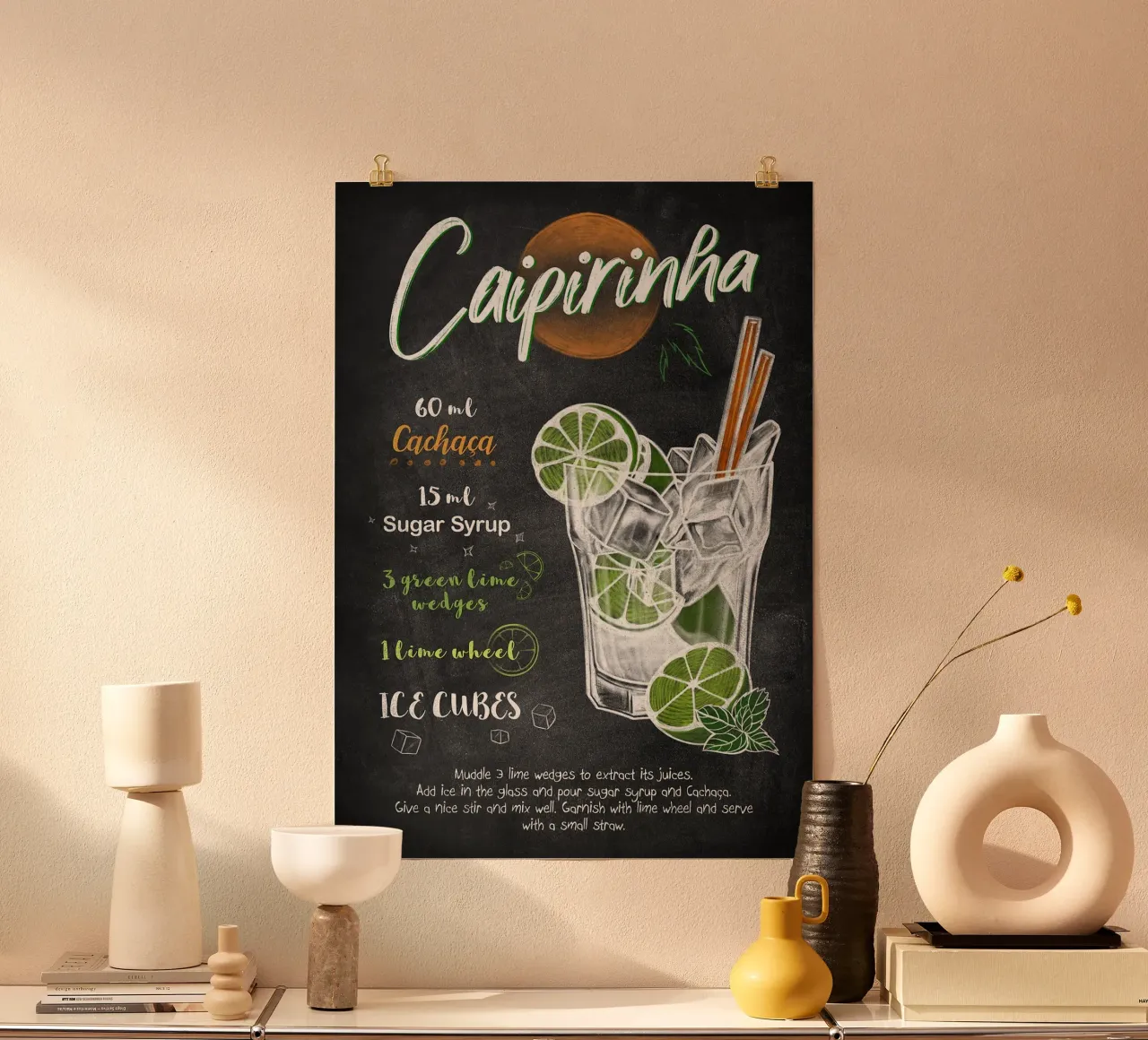 Caipirinha poster con telaio in alluminio da Leon Meyer