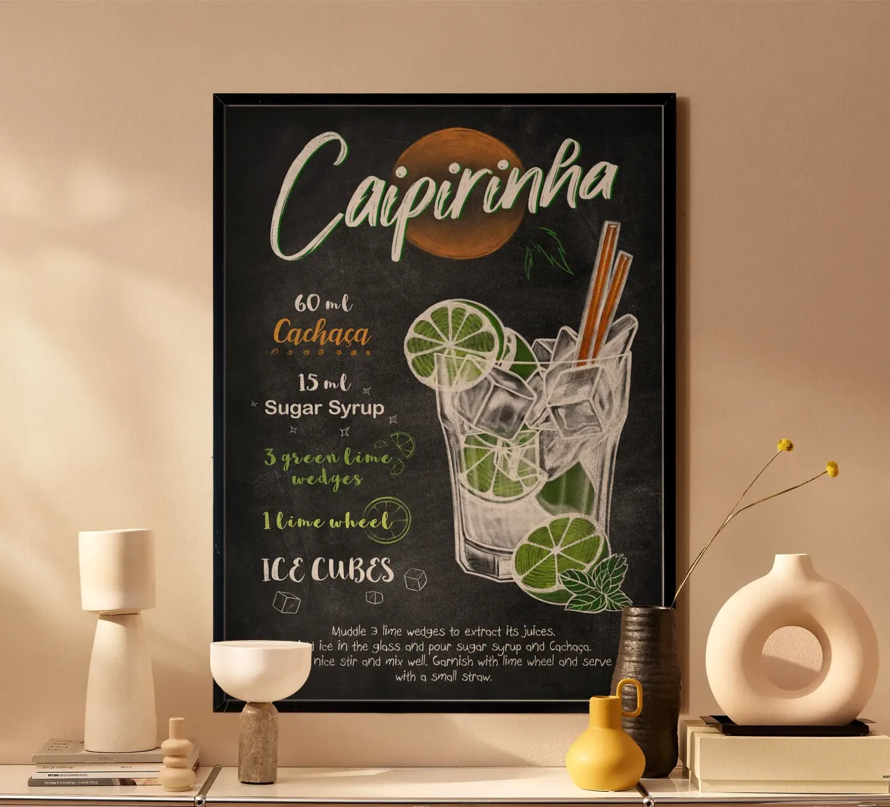 Caipirinha poster con telaio in alluminio da Leon Meyer