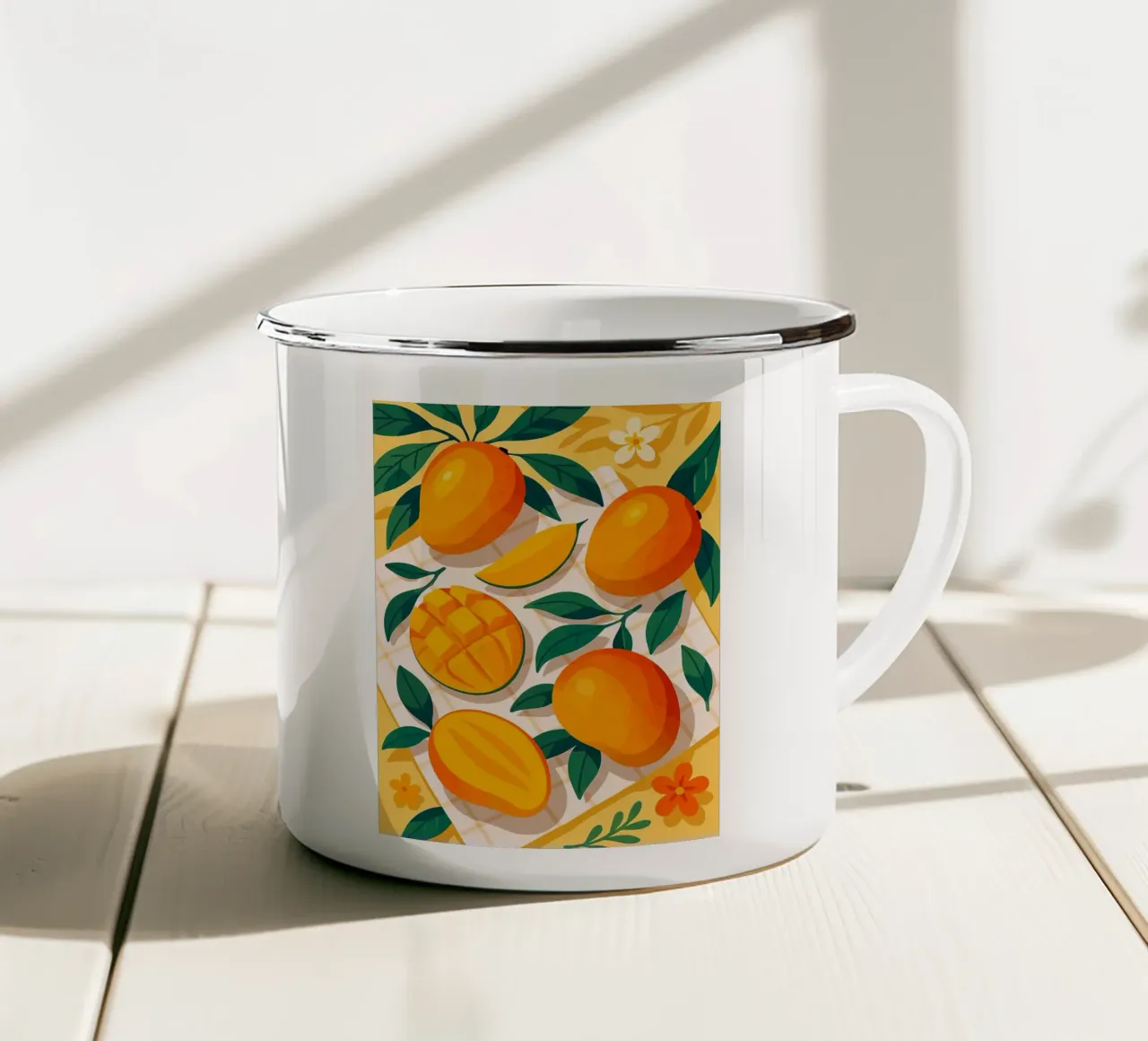 Mango - Una tavola stilizzata tazza in smalto da Sven B Strauss