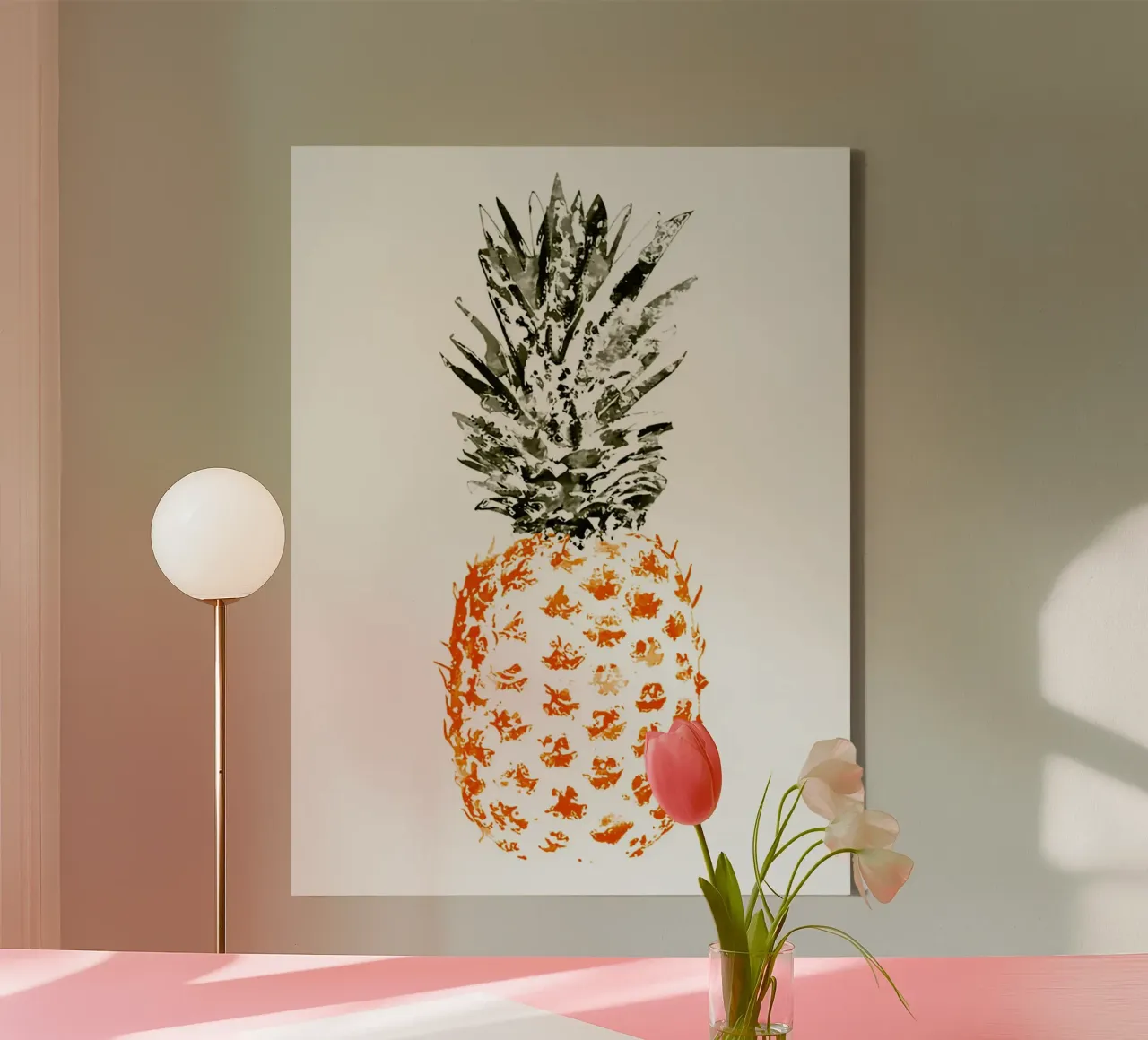 Pineapple canvas with Floater frame by Sven B Strauss