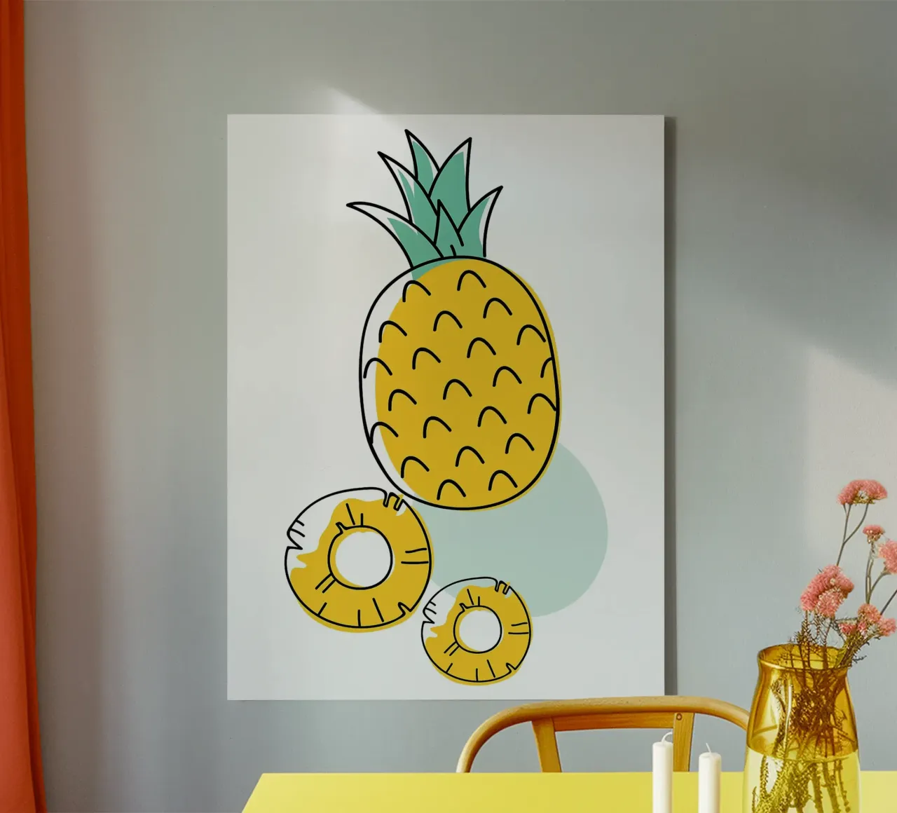 Pineapple canvas with Floater frame by Sven B Strauss