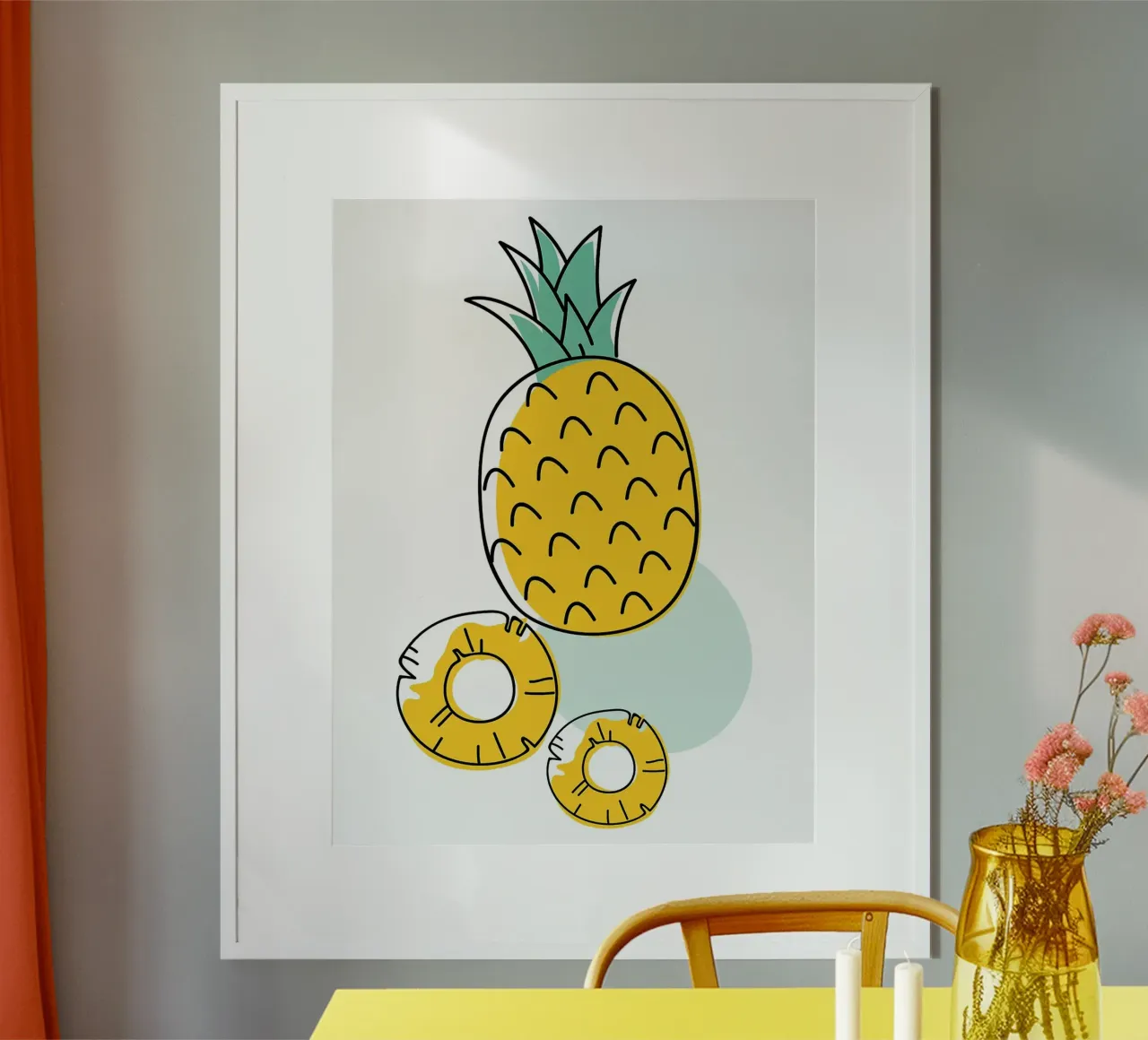 Ananas poster con telaio in plastica da Sven B Strauss