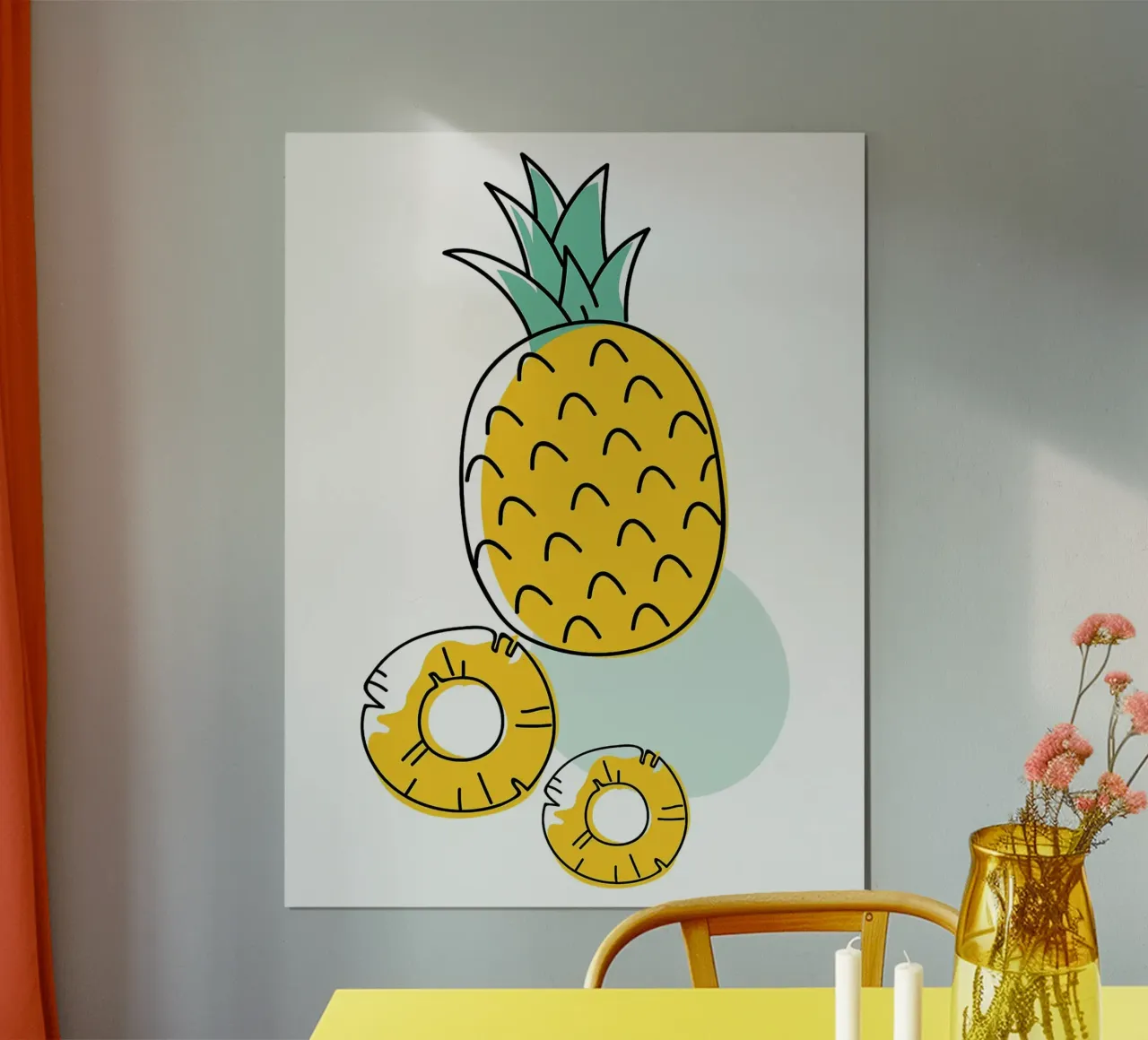 Ananas poster con telaio in plastica da Sven B Strauss