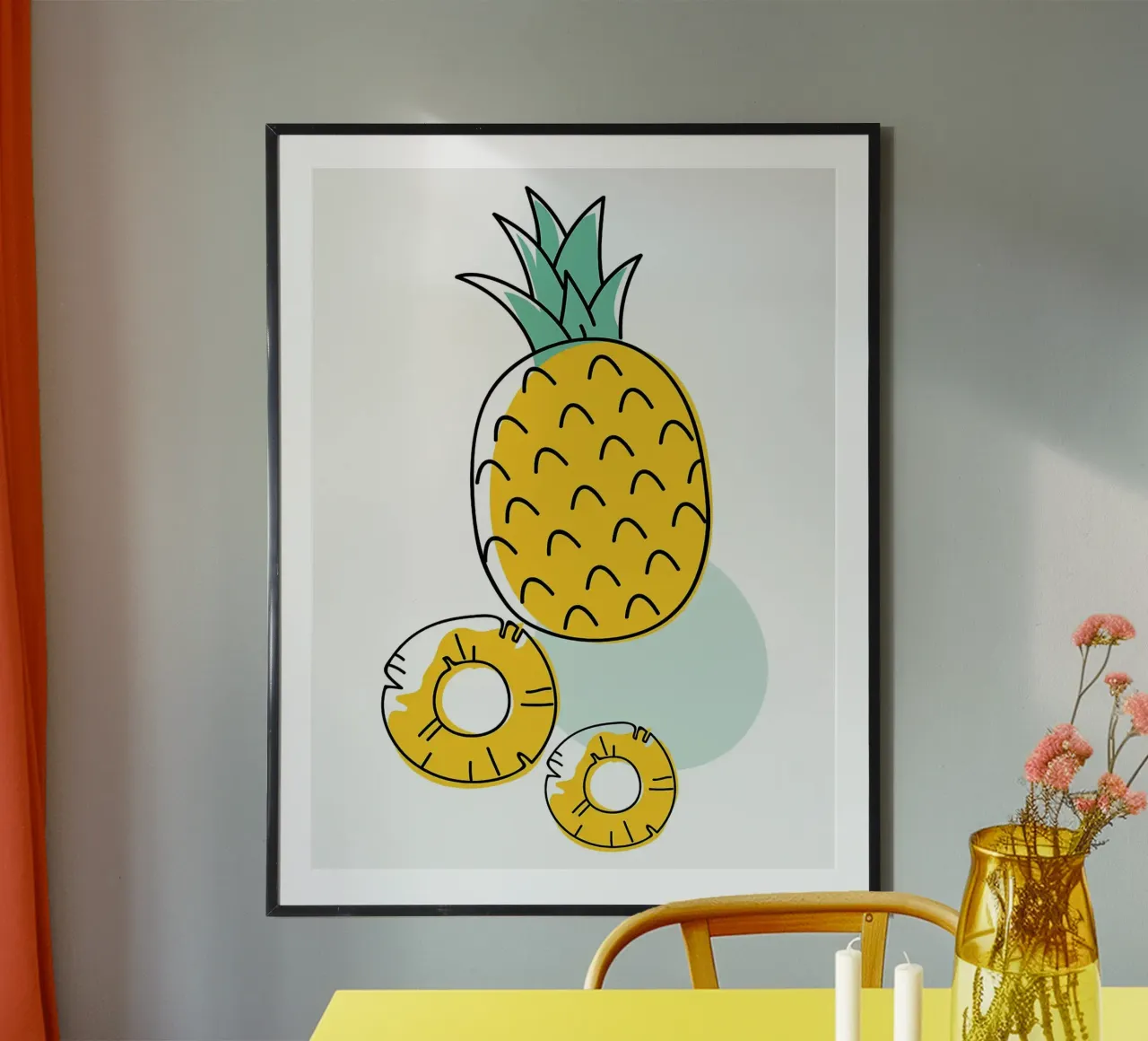 Ananas poster con telaio in plastica da Sven B Strauss