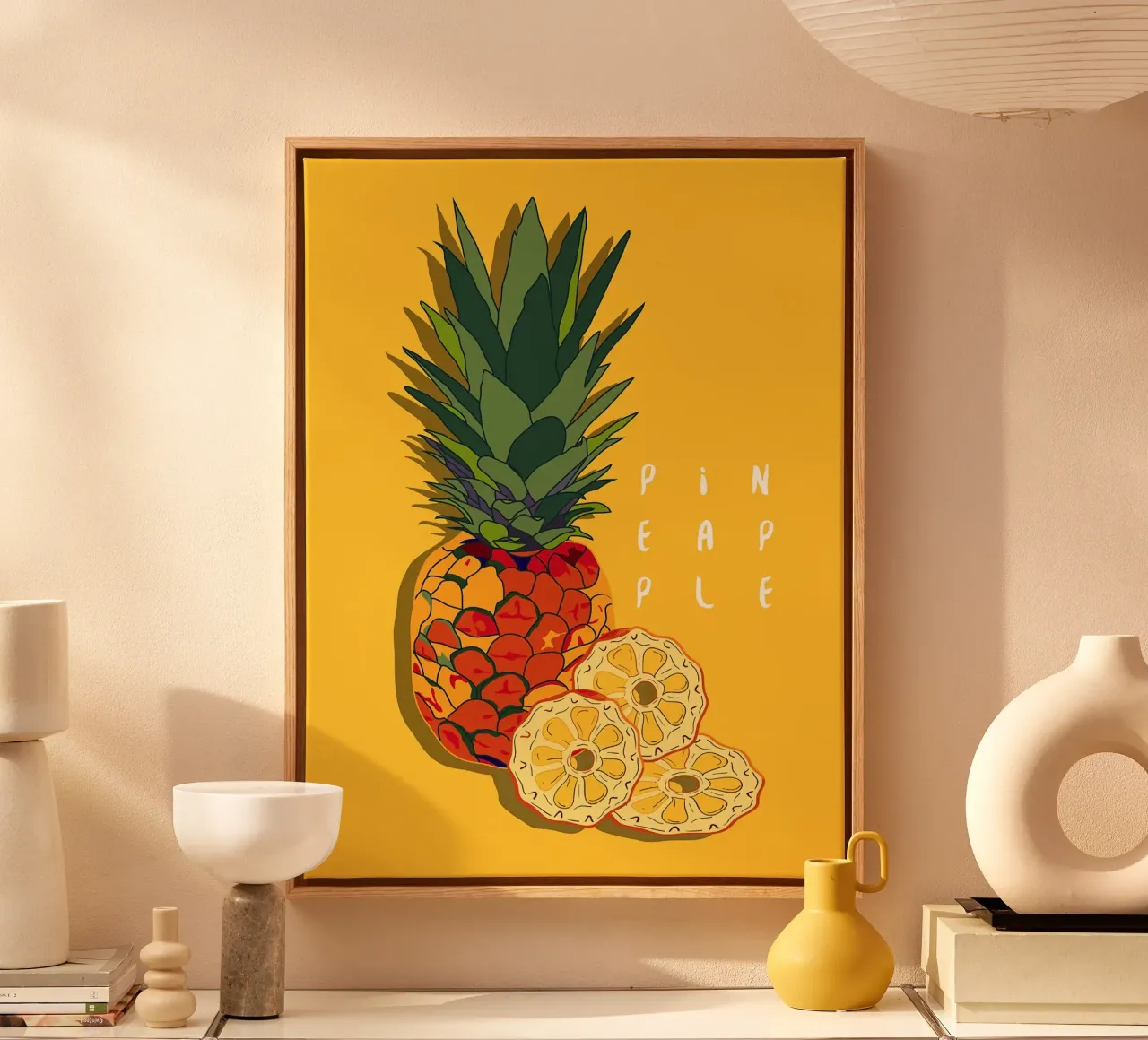 Pineapple canvas with Floater frame by Sven B Strauss