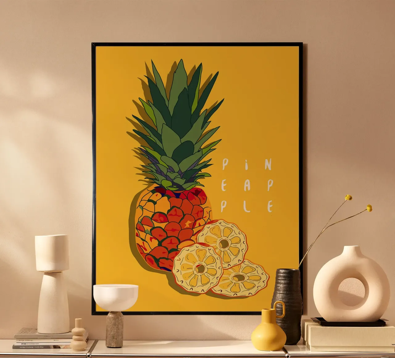 Ananas poster con telaio in alluminio da Sven B Strauss