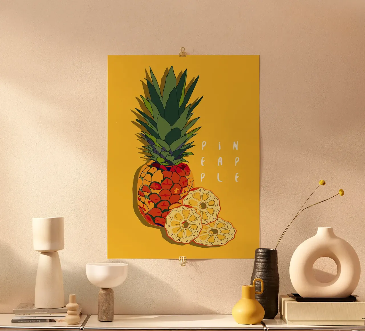 Ananas poster con telaio in alluminio da Sven B Strauss