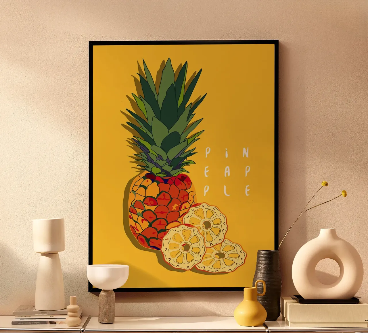 Ananas poster con telaio in alluminio da Sven B Strauss