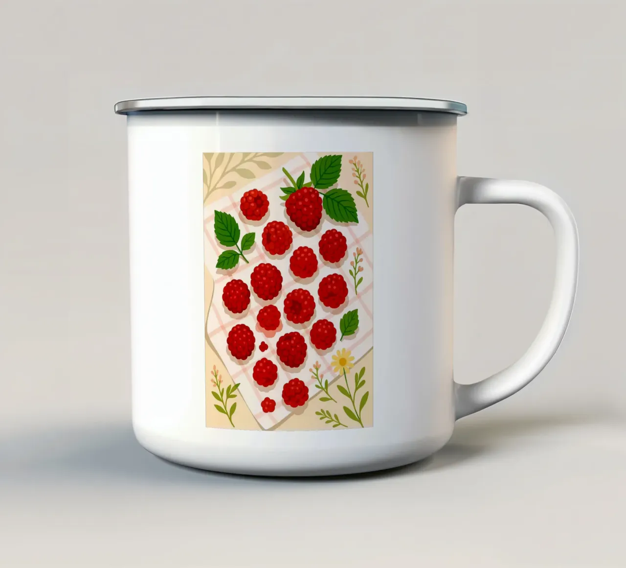 Lampone - Una tavola stilizzata tazza in smalto da Sven B Strauss