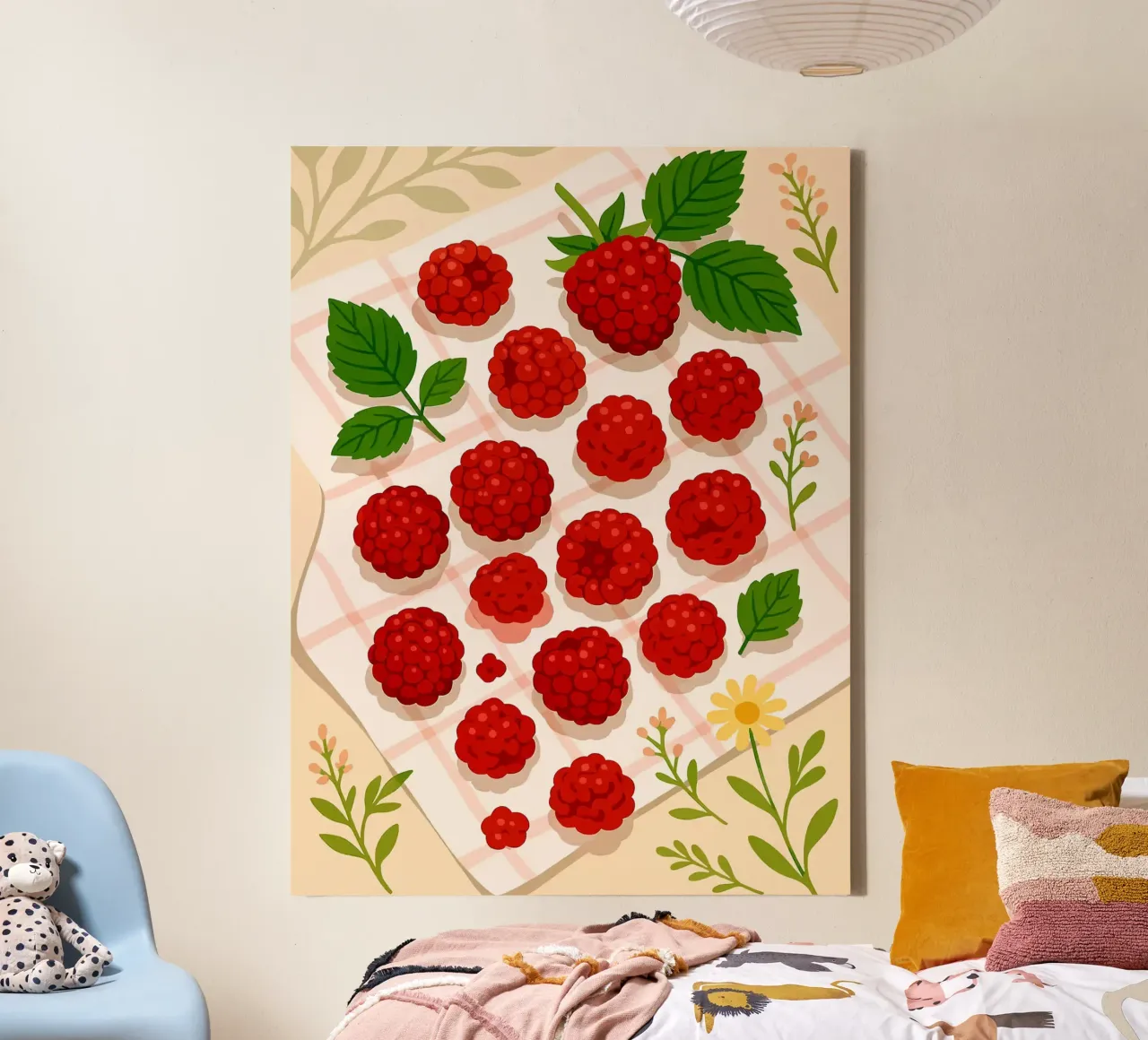 Raspberry – A Stylized Tablescape canvas with Floater frame by Sven B Strauss